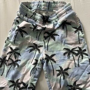 H&M Tropical Palm Print Joggers shorts